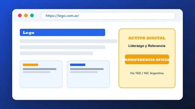 Ecosistema digital, branding y proceso de cesión registral formal de lego.com.ar